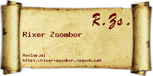 Rixer Zsombor névjegykártya
